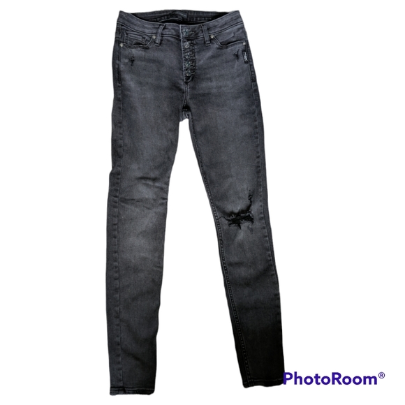 Silver Jeans Robson High Rise Faded Black Jegging - Picture 1 of 8